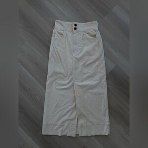 High-Waisted Cream Maxi Skirt with Button Detail from Tomorrowland Macphee